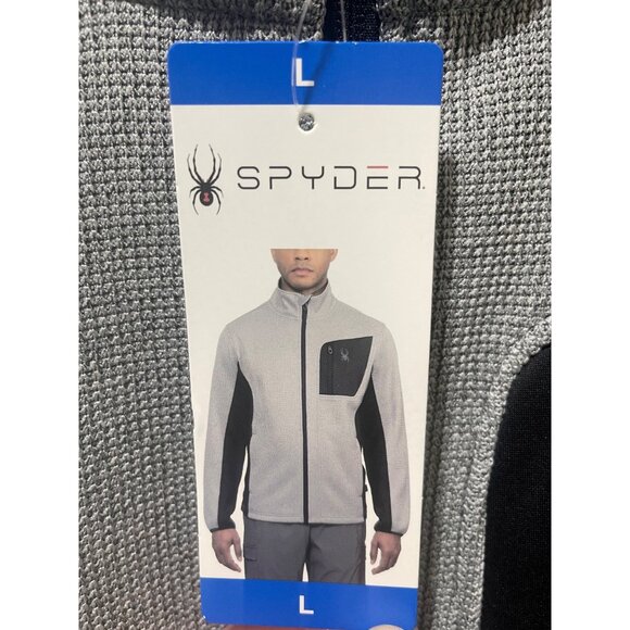 Spyder Men's Relaxed Fit Full Zip Jacket, L, Gray, New - Picture 13 of 13